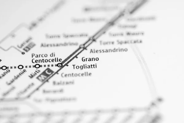 Stacja Grano Mapa Metra Rzymie — Zdjęcie stockowe