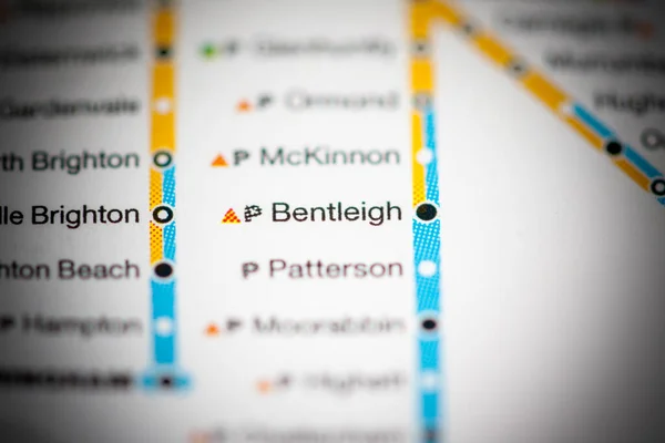 ベントレー駅だ メルボルン地図 — ストック写真