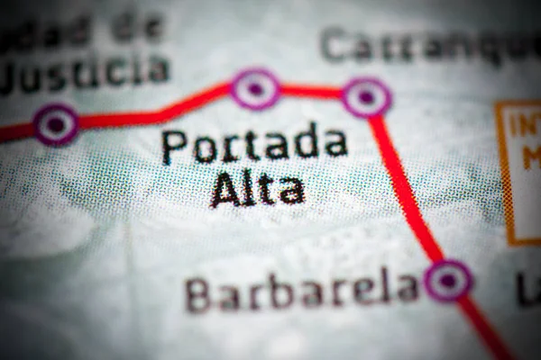 Σταθμός Portada Alta Χάρτης Μετρό Μάλαγα — Φωτογραφία Αρχείου