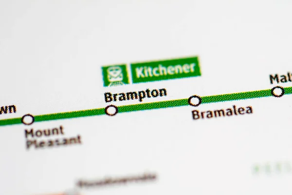 Stanice Brampton Mapa Metra Toronto — Stock fotografie