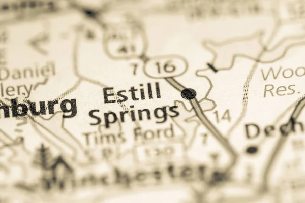 Estill Springs Een Tennessee Verenigde Staten Wegenkaartconcept — Stockfoto