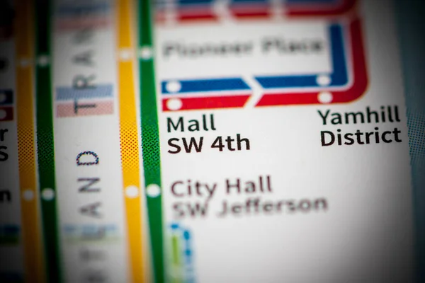 Centro Comercial Estación Mapa Del Metro Portland — Foto de Stock