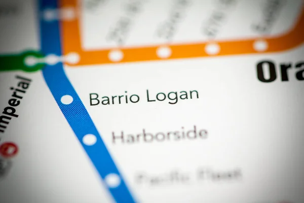 Het Station Van Barrio Logan Metrokaart San Diego — Stockfoto
