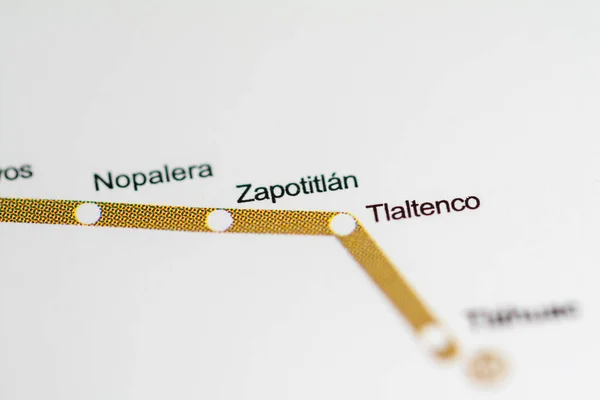 Zapotitlan Station Mexico City Metro Map — Stock Photo, Image
