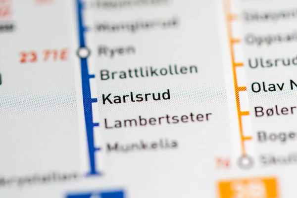 Karlsrud Station Carte Métro Oslo — Photo