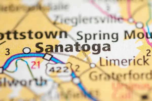 萨纳托加宾夕法尼亚美国 路线图概念 — 图库照片