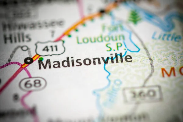 Madisonville 田纳西美国路线图概念 — 图库照片