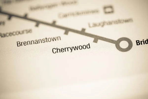チェリーウッド駅 ダブリン地下鉄地図 — ストック写真