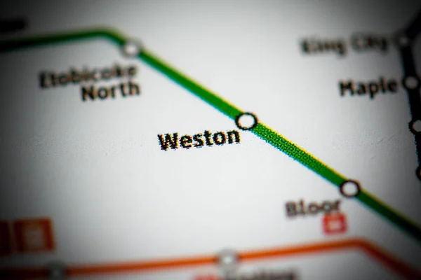 ウェストン駅 トロント地図 — ストック写真