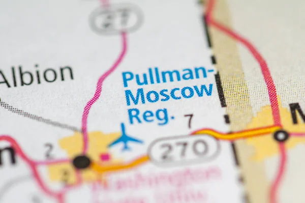 Pullman Moscow Regional Washington Mappa Degli Stati Uniti — Foto Stock