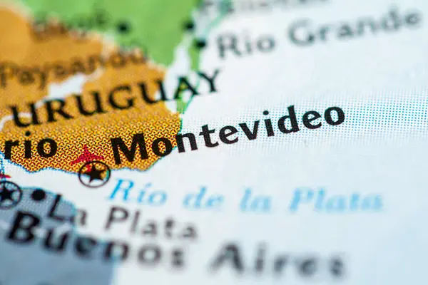 Montevideo Uruguay Mapa Geográfico — Foto de Stock