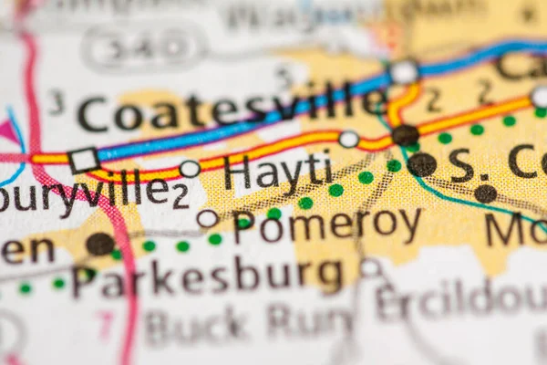 Hayti Pensilvânia Eua Conceito Mapa Rodoviário — Fotografia de Stock