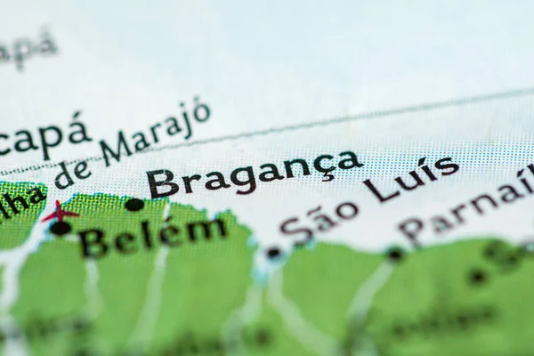 Braganca Brazília Interaktív Térképen — Stock Fotó