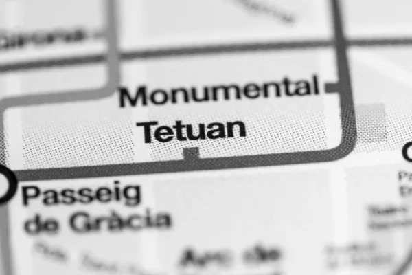 Tetuan Station Barcelona Metro Map — Stock Photo, Image