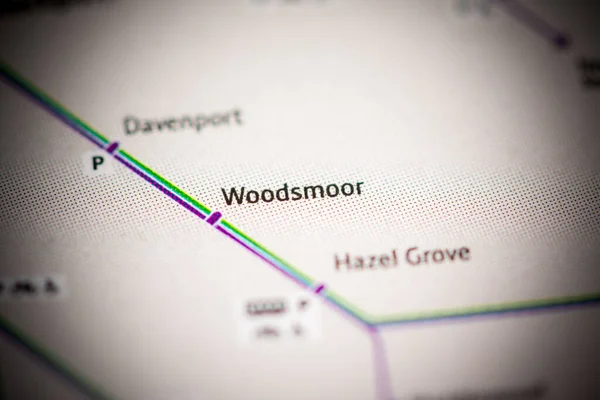 Estação Woodsmoor Mapa Metro Manchester — Fotografia de Stock