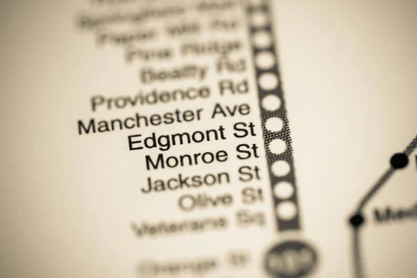 Edgmont Station Philadelphia Metro Karta — Stockfoto