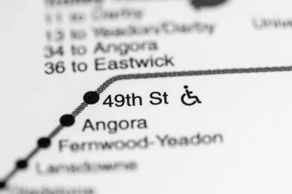 Σταθμός 49Ης Οδού Φιλαδέλφεια Metro Χάρτη — Φωτογραφία Αρχείου