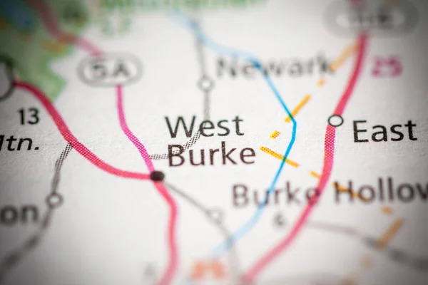 West Burke Nel Vermont Stati Uniti Concetto Road Map — Foto Stock