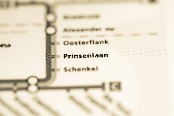 普林森兰车站鹿特丹地铁地图 — 图库照片