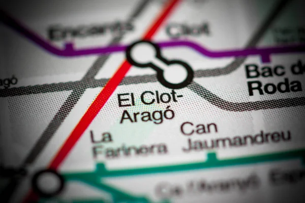 Estação Clot Arago Mapa Metro Barcelona — Fotografia de Stock