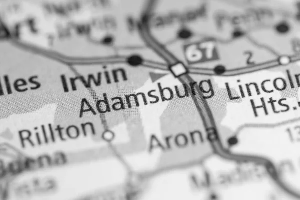Adamsburg Pensilvânia Eua Mapa — Fotografia de Stock