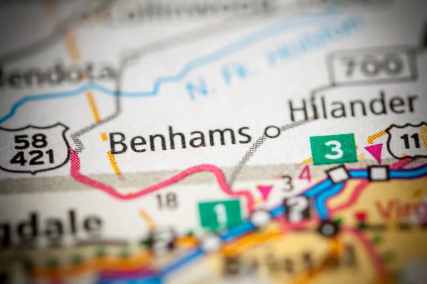 Benhams Virginia Mapa Concepto — Foto de Stock