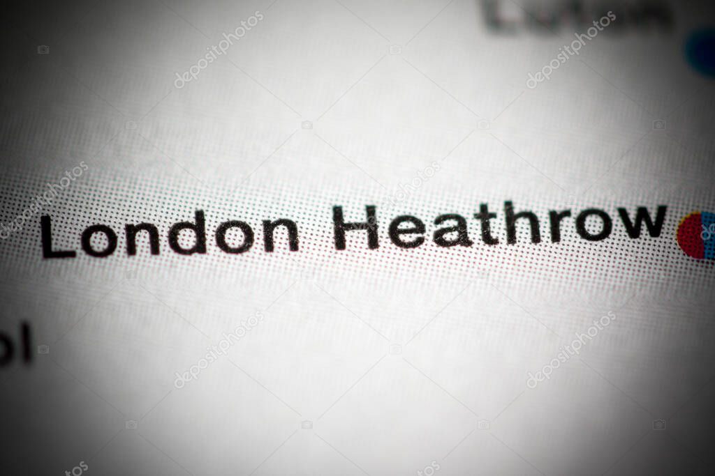 London Heathrow, England, UK cartography illustration map 