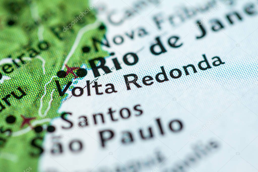 Volta Redonda, Brazil on the geographical map
