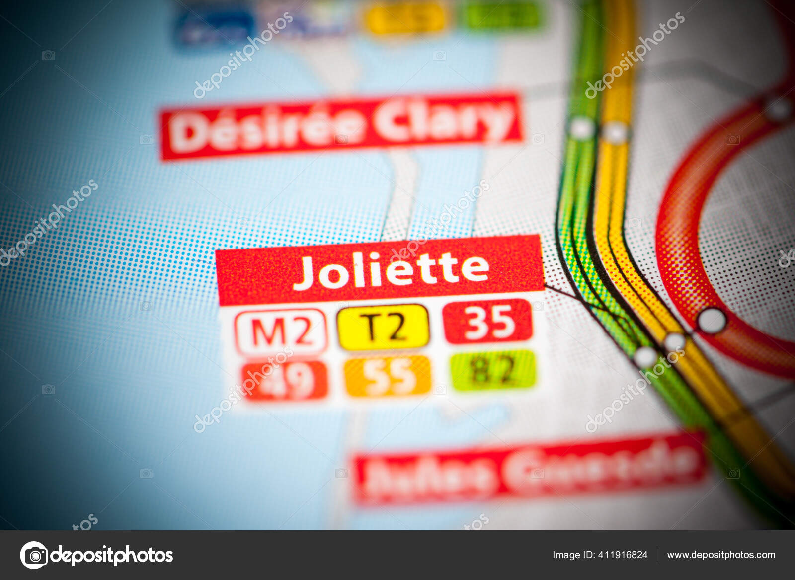 Joliette Station Marseille Metro Map Stock Photo by