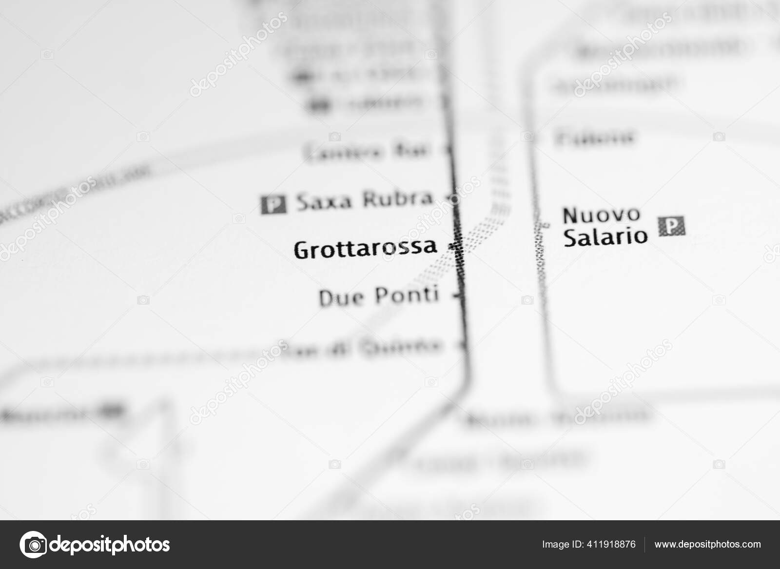 Grottarossa Station Rome Metro Map Stock Photo by
