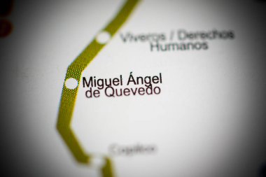 Miguel Angel de Quevedo Station. Mexico City Metro map.