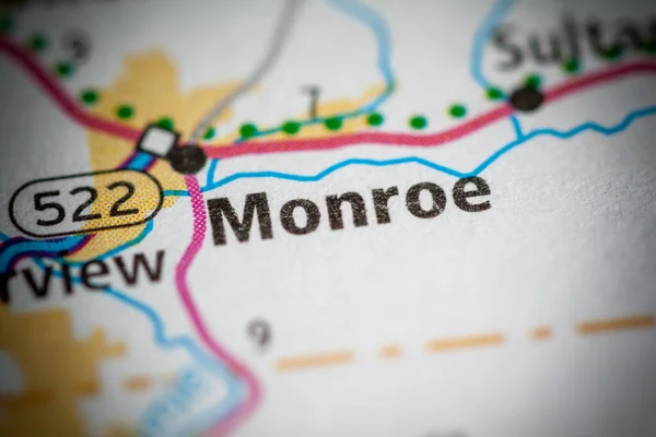 Met Monroe Washington Kaart Verenigde Staten — Stockfoto