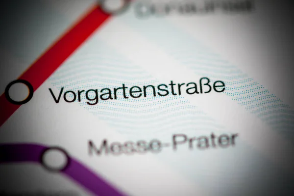 Vorgartenstrasse Állomás Bécsi Metrótérkép — Stock Fotó