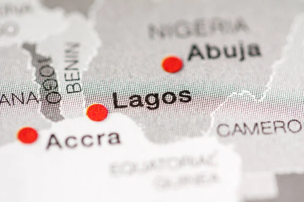 Mapa Geográfico Lagos Nigeria —  Fotos de Stock