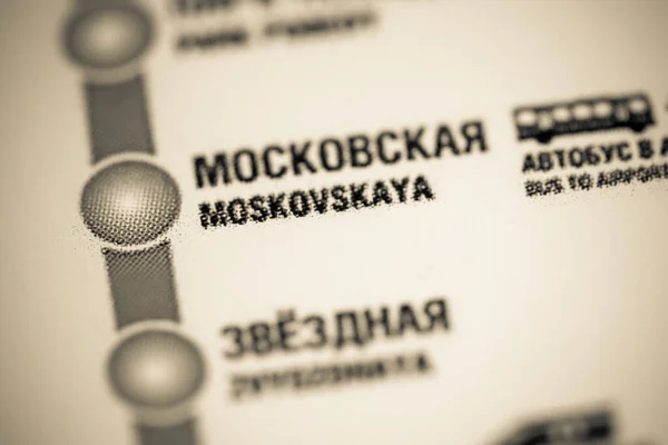 Moskovskaya车站圣彼得堡地铁地图 — 图库照片