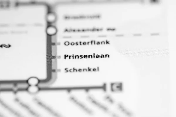 Prinsenlaan Állomás Rotterdami Metrótérkép — Stock Fotó