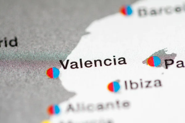 Valencia España Cartografía Geografía Mapa — Foto de Stock