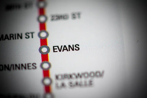 Σταθμός Έβανς Χάρτης Μετρό Του Σαν Φρανσίσκο — Φωτογραφία Αρχείου