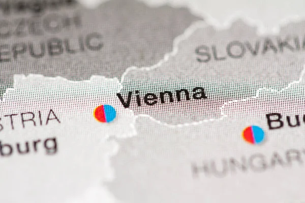 Βιέννη Αυστρία Χαρτογραφία Γεωγραφικός Χάρτης — Φωτογραφία Αρχείου