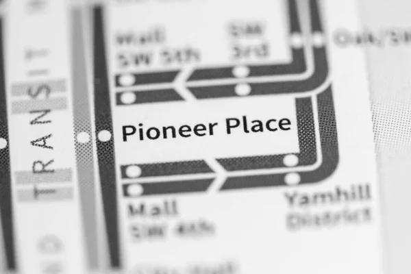 Estación Pionner Place Mapa Del Metro Portland —  Fotos de Stock