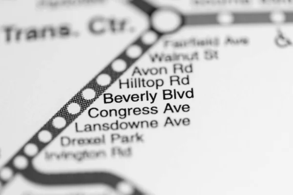 베버리 블러드 Philadelphia Metro Map — 스톡 사진