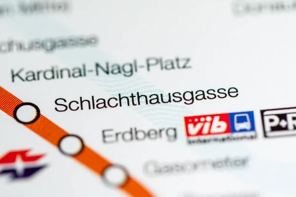 Stacja Schlachthausgasse Mapa Metra Wiedeń — Zdjęcie stockowe
