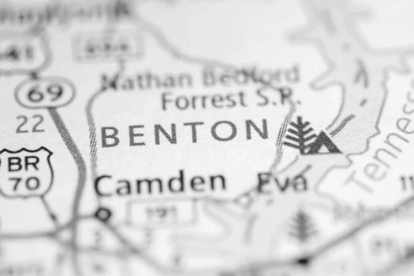 Benton Tennessee États Unis Feuille Route Concept — Photo