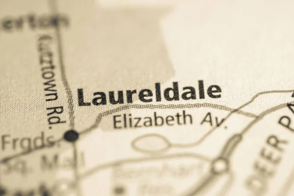 Laureldale Pensilvânia Eua Mapa — Fotografia de Stock