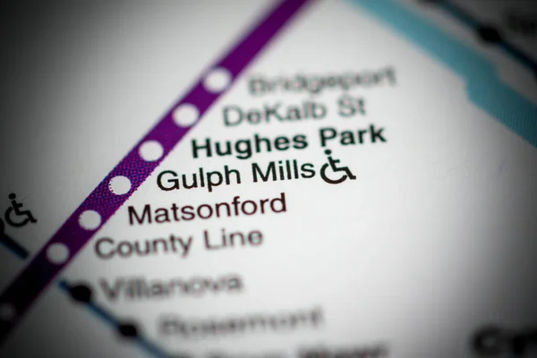 Σταθμός Γκαλφ Μιλς Φιλαδέλφεια Metro Χάρτη — Φωτογραφία Αρχείου