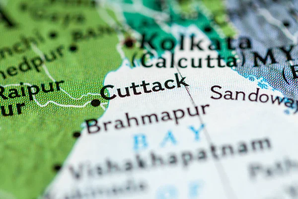 Cuttack, India on the geographical map