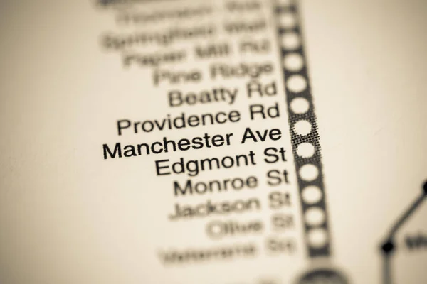 Estação Ave Manchester Filadélfia Mapa Metro — Fotografia de Stock