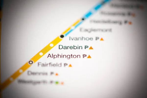 ダービン駅だ メルボルン地図 — ストック写真