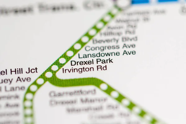 Σταθμός Ντρέξελ Παρκ Φιλαδέλφεια Metro Χάρτη — Φωτογραφία Αρχείου