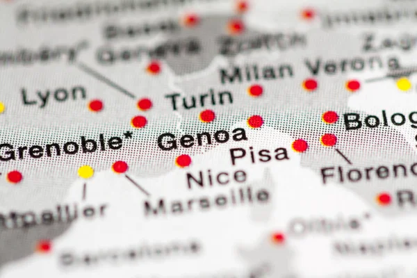 Γένοβα Ιταλία Χαρτογράφηση Γεωγραφικός Χάρτης — Φωτογραφία Αρχείου